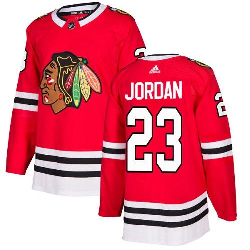 Adidas Men Chicago Blackhawks 23 Michael Jordan Red Home Authentic Stitched NHL Jersey